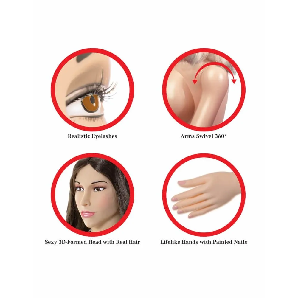 кукла pipedream kneeling nikki doggie style, телесная в 