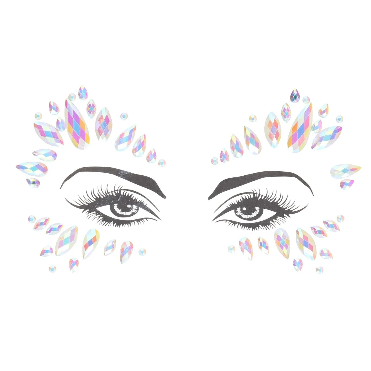 декоративное украшение (камни) на клеевой основе body jewelry stickers - face - glow in the dark - o в 