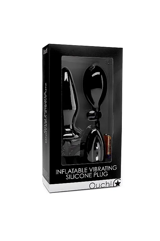 расширяющаяся анальная пробка с вибрацией inflatable vibrating silicone plug в 