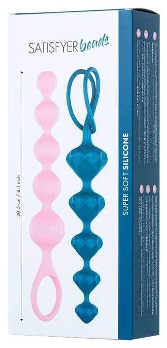 набор анальных цепочек satisfyer beads, цветные в 