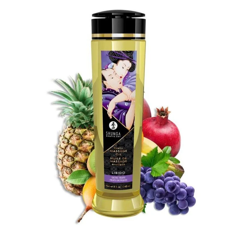 масло массажное shunga "экзотические фрукты", 240 мл в 