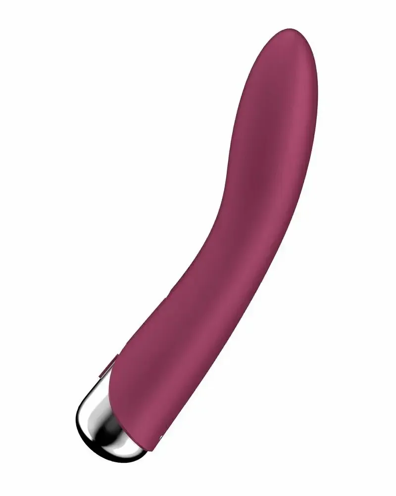 вибратор для точки g  с ротацией satisfyer spinning vibe 1, силикон, бордовый, 17,8 см в 