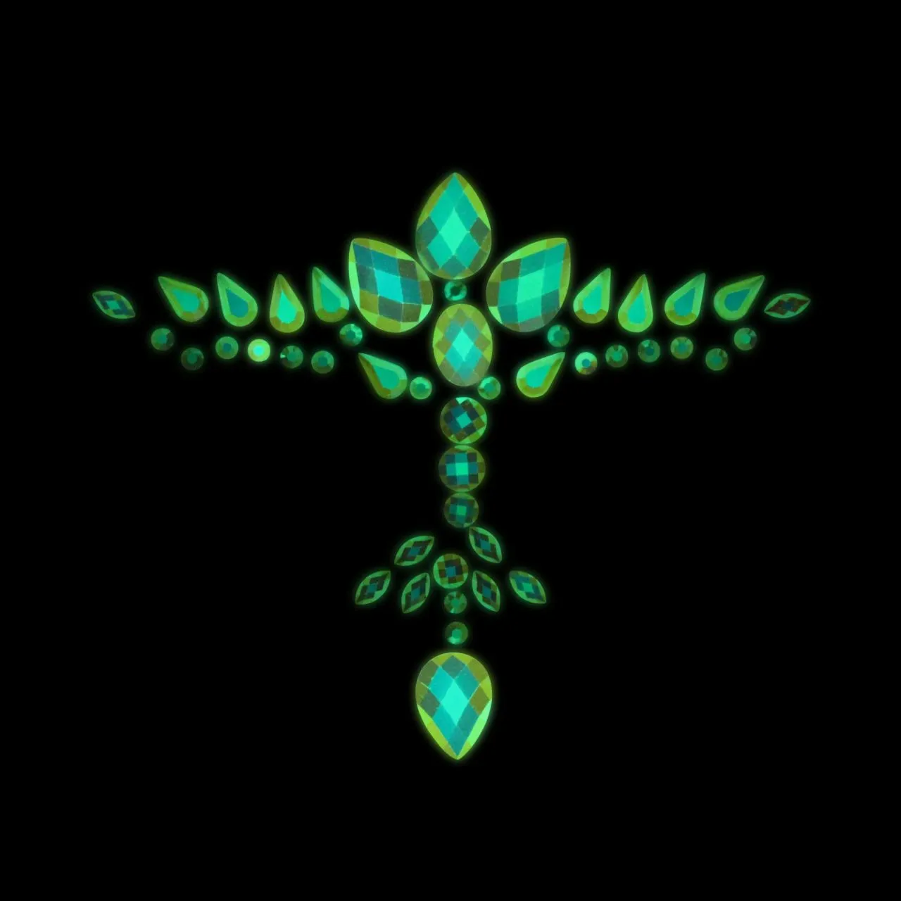 декоративное украшение (камни) на клеевой основе body jewelry stickers - chest - glow in the dark - в 