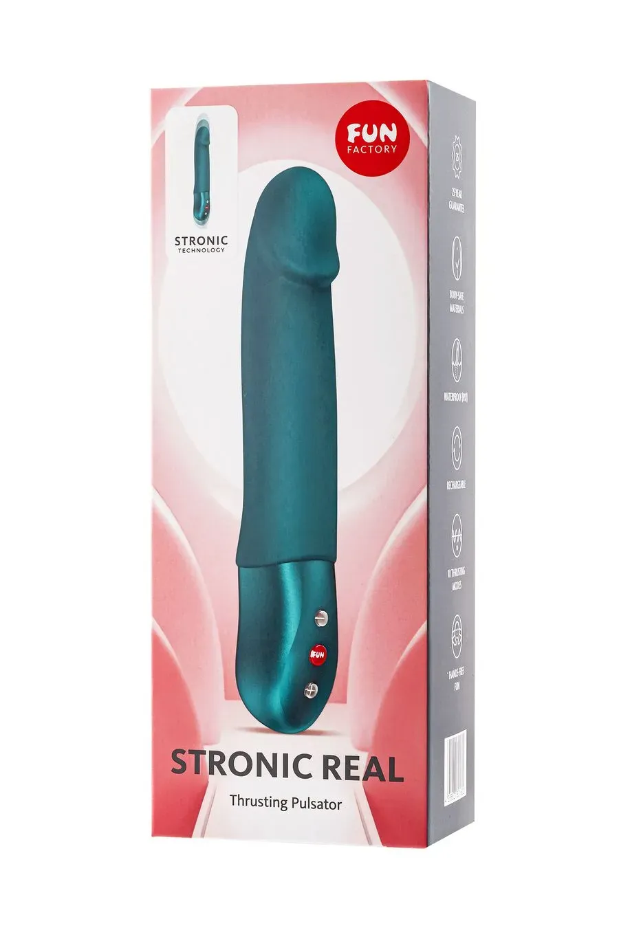 пульсатор fun factory stronic real, силикон, зеленый, 20,5 см в 