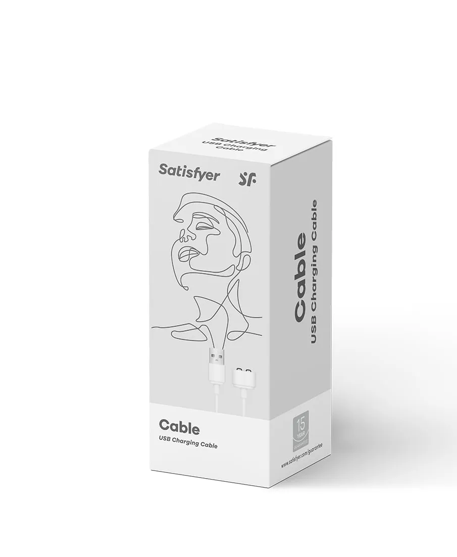 кабель для зарядки для вибромассажеров satisfyer usb charging cable white (boxed) в 