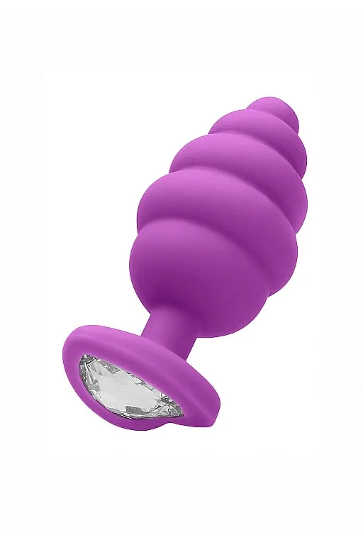 Анальная пробка Extra Large Ribbed Diamond Heart Plug