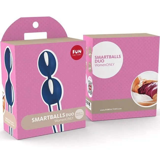 вагинальные шарики fun factory smartballs duo, синие в 
