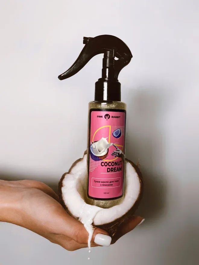 масло сухое с шиммером для тела “coconut dream”, 100 мл в 