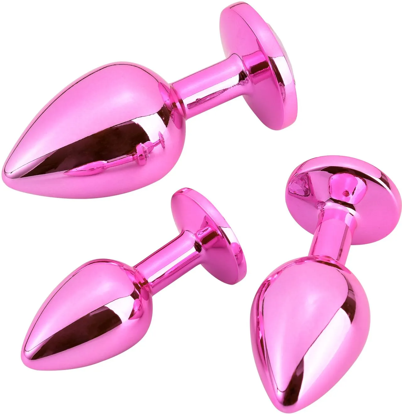 розовая алюминивая анальная пробка small в 