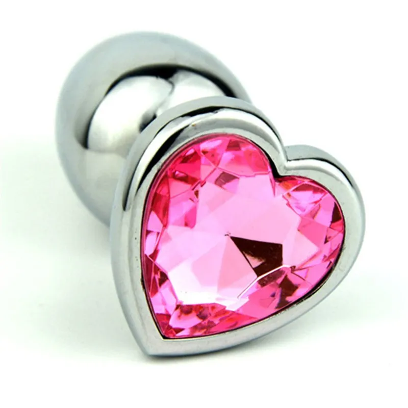 анальная пробка сердечком светло-розовый страз 8х3,5см 47140-1mm в 