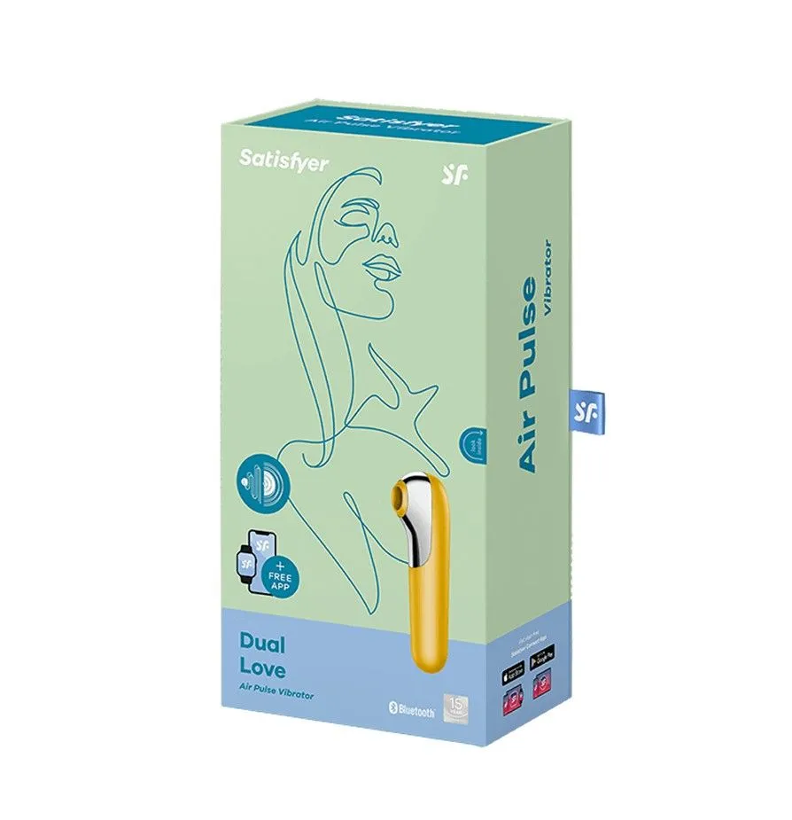 вакуум-волновой бесконтактный стимулятор клитора satisfyer dual love, жёлтый в 