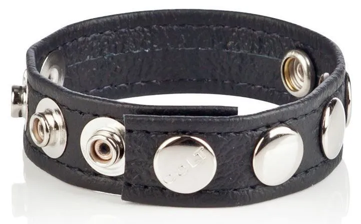 утяжка кожаная california exotic colt adjustable 5 snap, черная в 