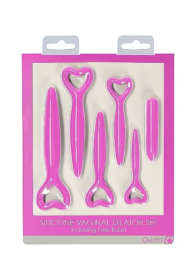 набор вагинальных расширителей с вибропулей silicone vaginal dilator set в 