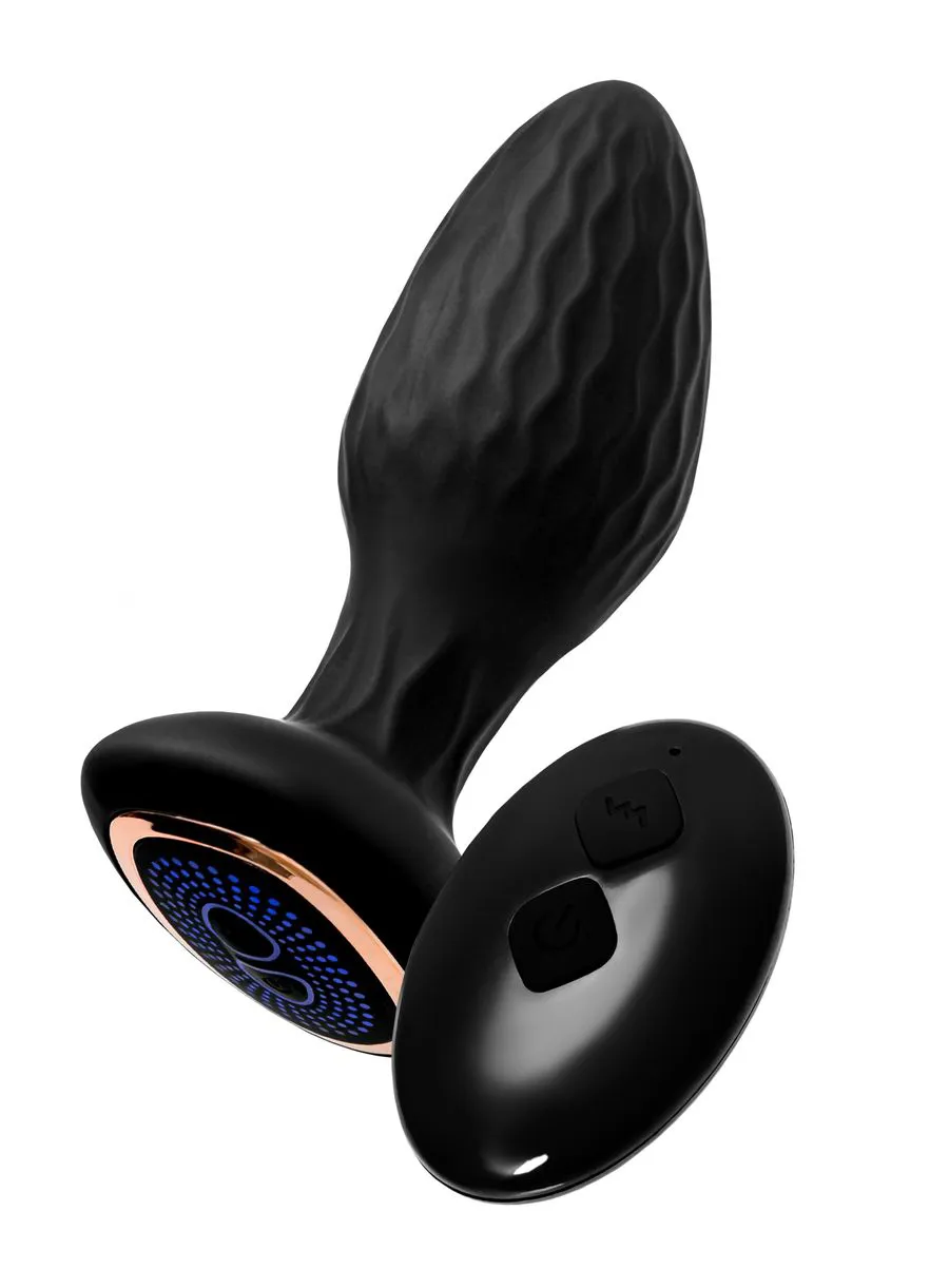 анальная вибровтулка с ротацией popo pleasure tucana, с управлением от приложения и пульта, силикон в 