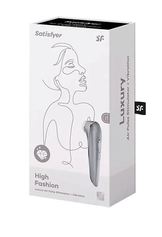 вибро-вакуумно-волновой стимулятор satisfyer high fashion, серебристый в 