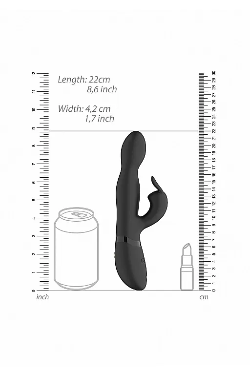 вибромассажер-кролик niva с ротацией 360 градусов и с функцией "мгновенный оргазм" в 