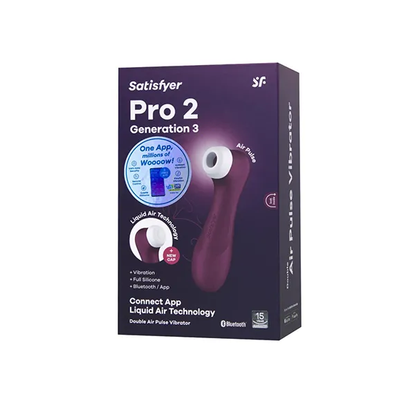 клиторальный вибростимулятор satisfyer pro 2 generation 3 with liquid air, бордовый в 