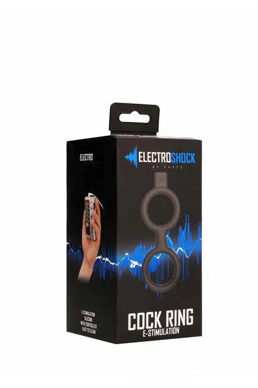 двойное кольцо с электростимуляцией e-stimulation cock ring with ballstrap в 