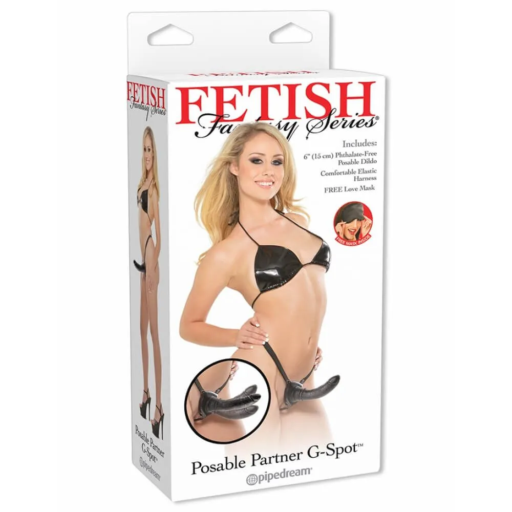 страпон pipedream posable partner g-spot, черный в 