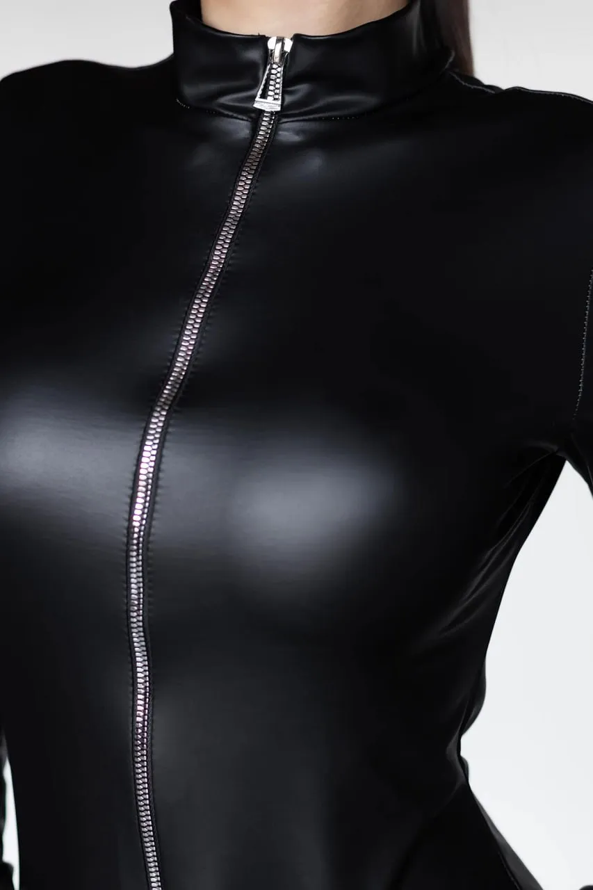 Эротическое комбинезон pinkrabbit из экокожи на молнии в 