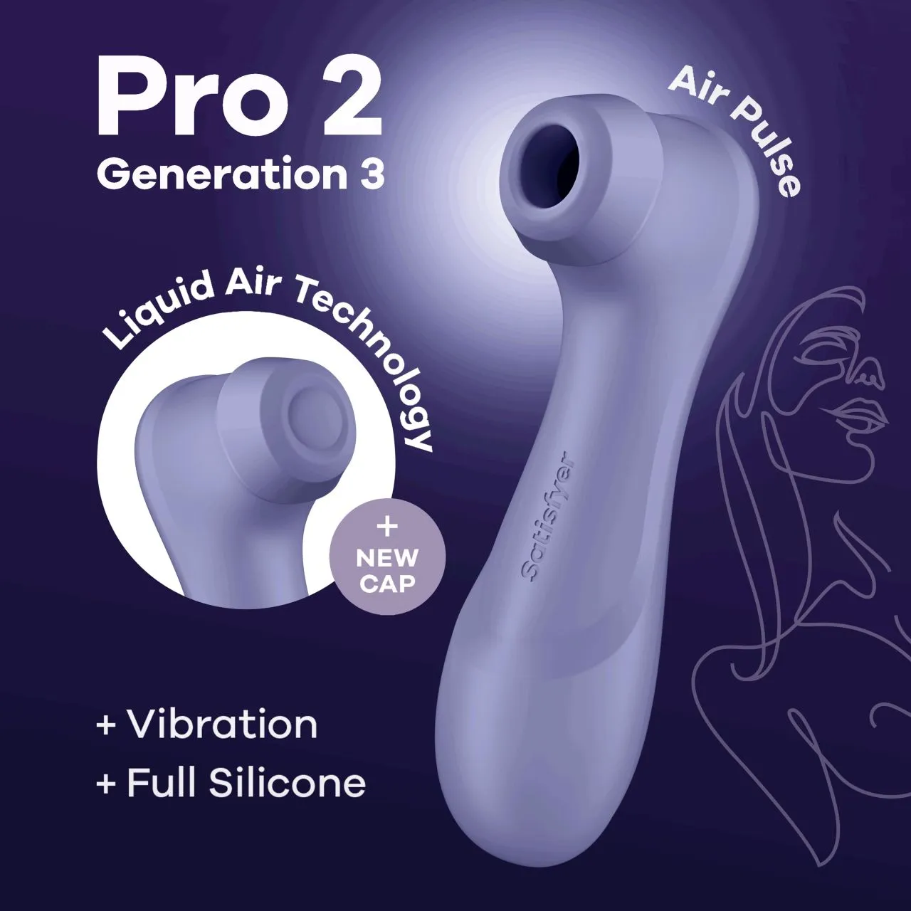 bluetooth/app клиторальный стимулятор pro 2 generation 3 with liquid air (lilac) в 
