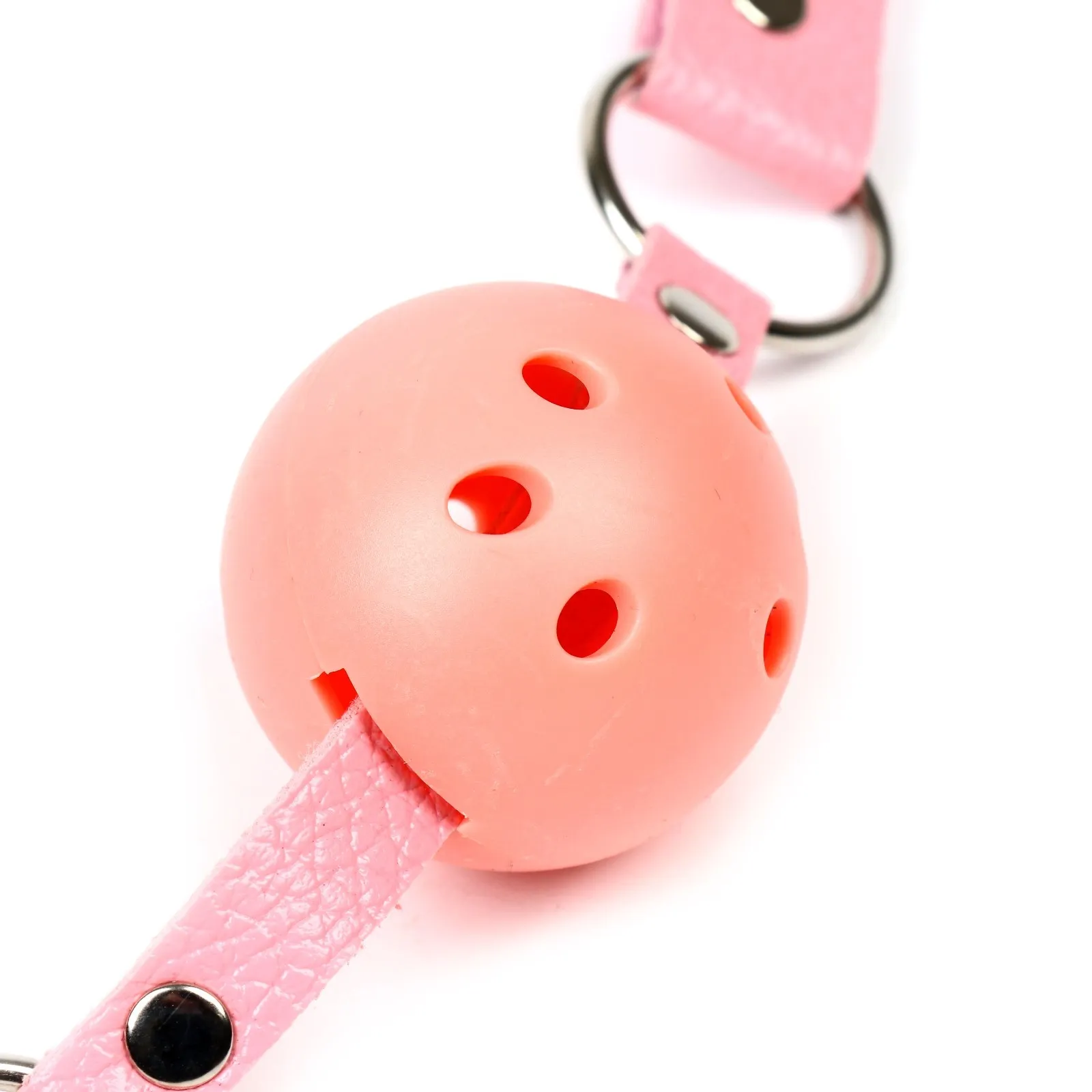 кляп бдсм оки-чпоки, классический, пвх, экокожа, розовый 50×4,5 см в 