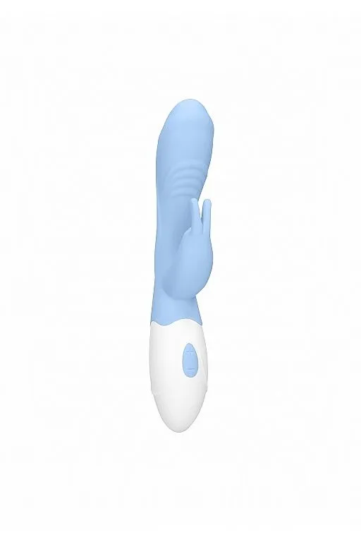 Перезарежаемый вибратор кролик Juicy, голубой