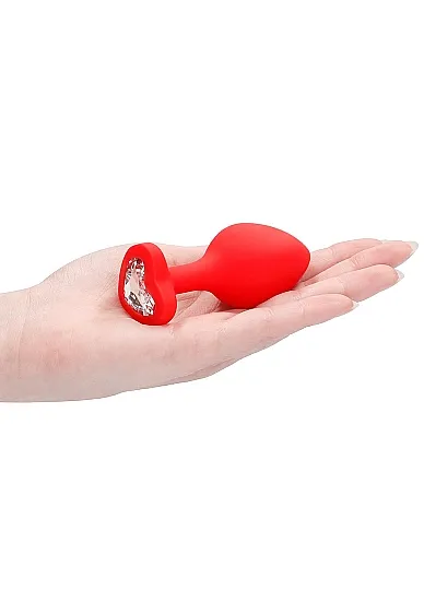 анальная пробка large ribbed diamond heart plug в 
