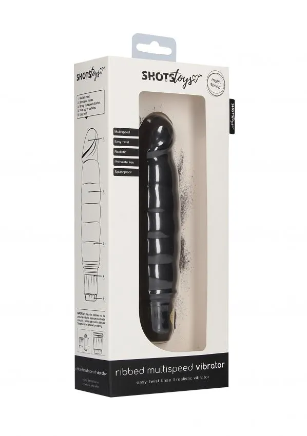 вибромассажер ribbed multispeed vibrator, чёрный в 