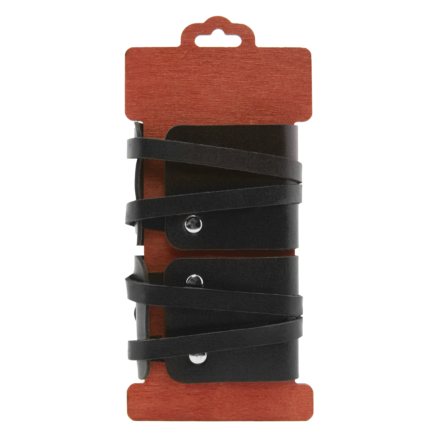 наручники pinkrabbit из черной кожи с креплением в виде веревочек в 