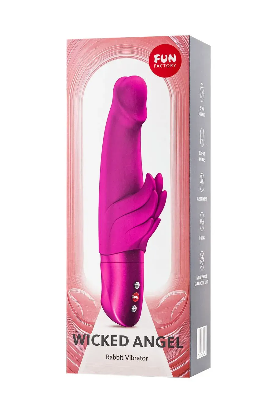 вибратор fun factory wicked angel, силикон, пурпурный, 20 см в 