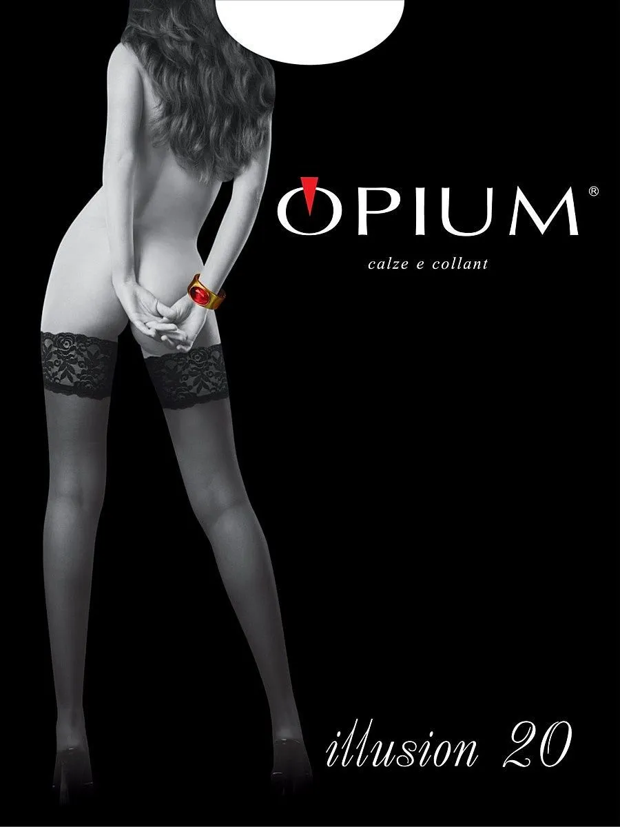 Чулки Opium illusion 20 den белые, размер 4