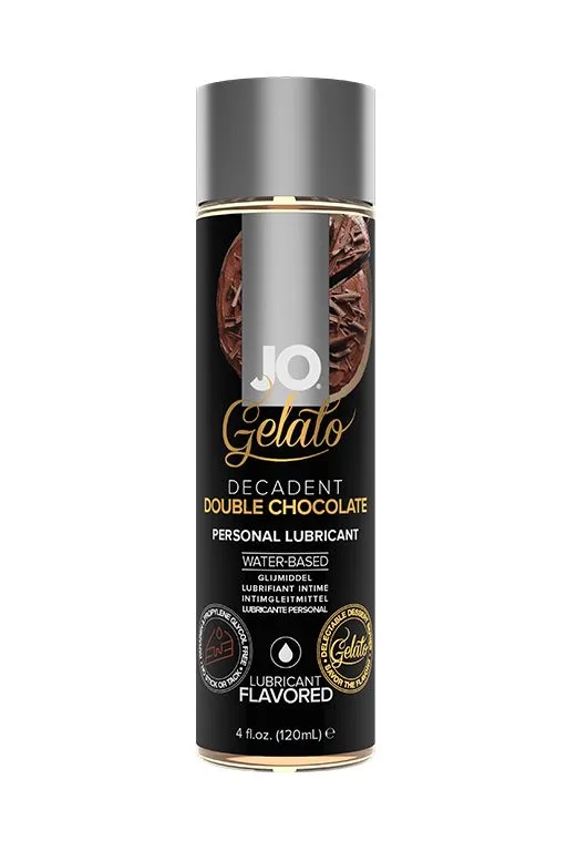 вкусовой лубрикант jo gelato decadent double chocolate, шоколад, 120 мл в 