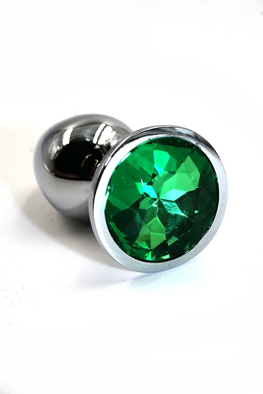 Анальная пробка "Medium"из аллюминия dark green