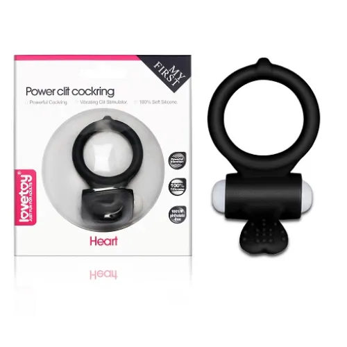 Эрекционное кольцо Lovetoy Power Heart, черное 