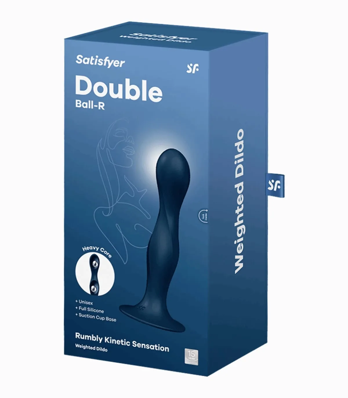 Стимулятор с двумя металличискими шариками в стволе Double Ball-R (dark blue)