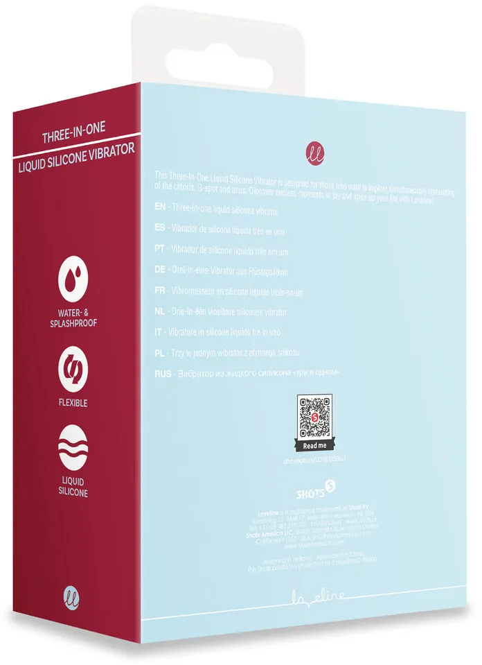 вибратор «три в одном» из жидкого силикона — breezy blue в 