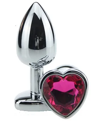 пробка металл большая с сердечком красный страз 9х4см 47139-2mm в 