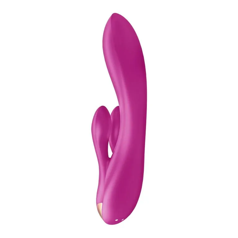 вибратор-кролик satisfyer double flex с двумя клиторальными отростками (фиолетовый) в 