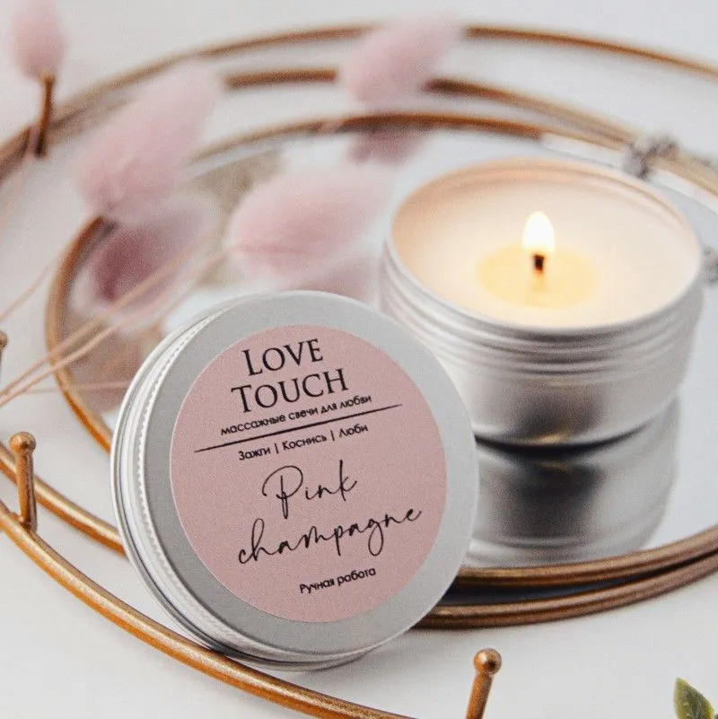 свеча массажная love touch розовое шампанское, 50 мл в 