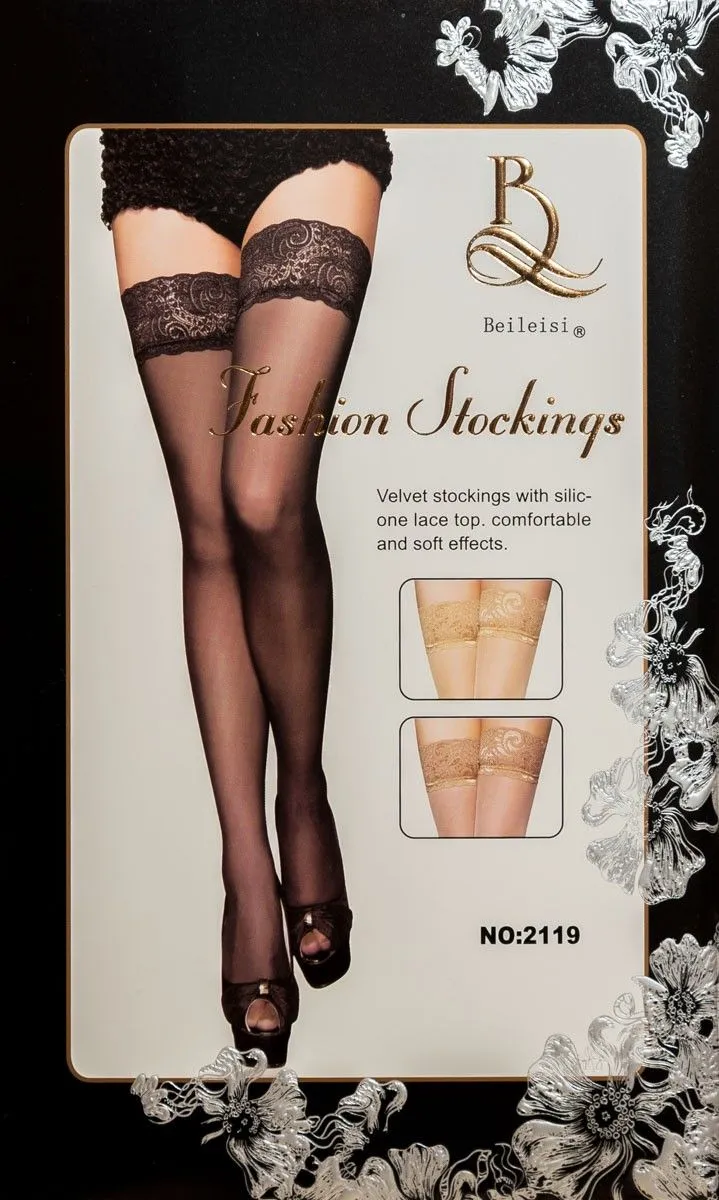 Чулки с ажурной резинкой