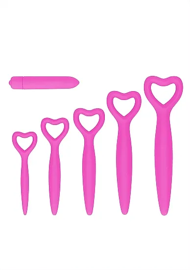 набор вагинальных расширителей с вибропулей silicone vaginal dilator set в 