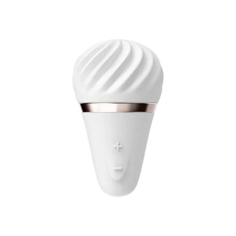 мини вибромассажер little wand - белый с серебряным в 