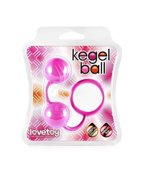 вагинальные шарики lovetoy kegel ball, розовые в 