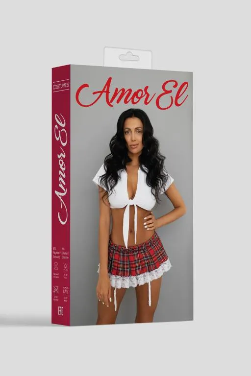 Эротическое эротический игровой костюм "школьница - обольстительница" s-m в 