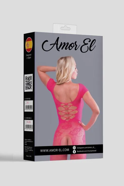 Эротическое кетсьюит (боди-комбинезон) cristina s/l розовый в 