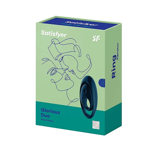 эрекционное кольцо satisfyer glorious duo, синее в 