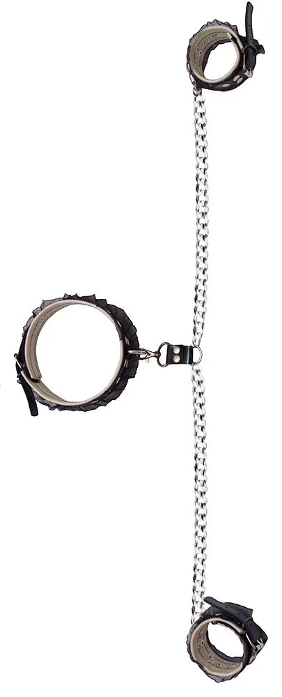 ошейник и наручники декоративные индиго на цепочках в 