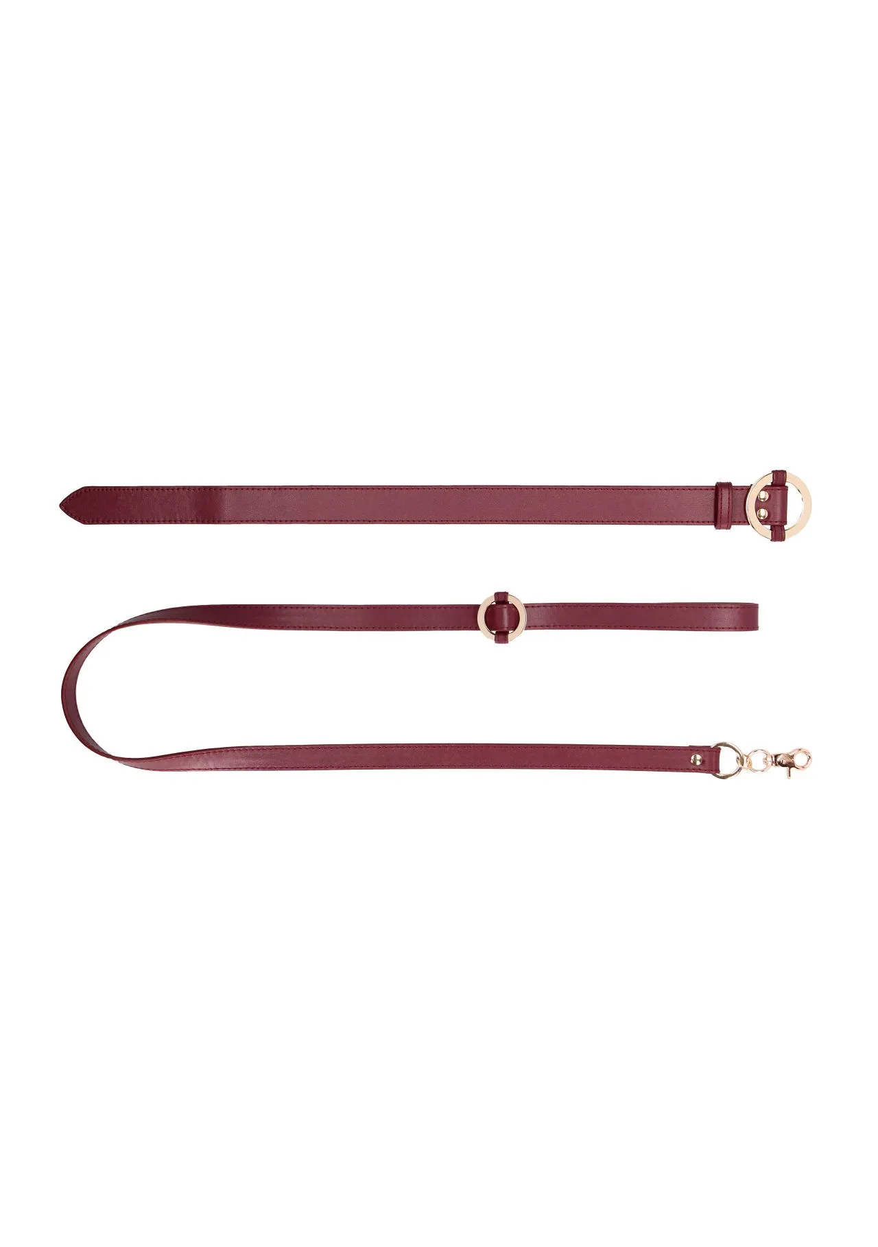 ошейник с поводком ouch ouch! - collar with leash - burgundy в 