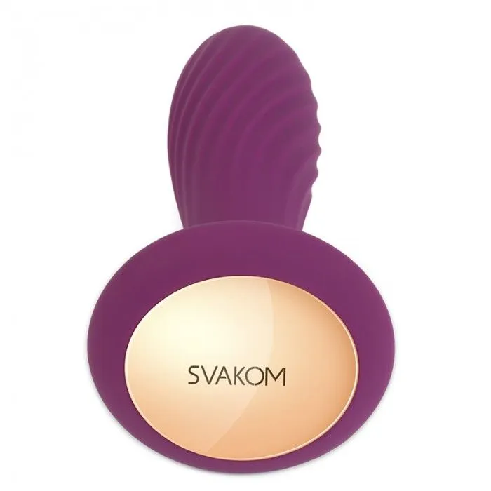 анальная пробка ребристая svakom bella, фиолетовая в 